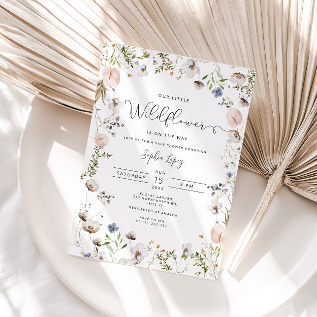 Little wildflower is on the way baby shower invitation (Creator Uploaded)