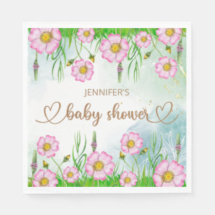 Little Wildflower Is On The Way Baby Shower Napkin