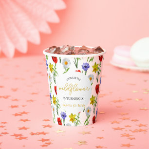 Little Wildflower Kids Birthday Paper Cups