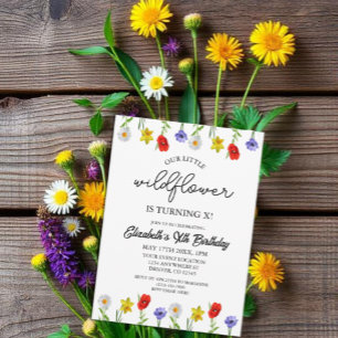 Little Wildflower Kids Girl Birthday Invitation