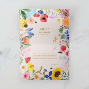 Little wildflower mama to Bee Baby Shower Thank You Card
