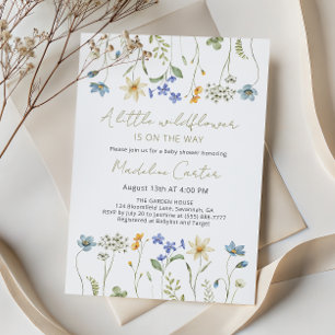Little Wildflower Minimalist Floral Baby Shower Invitation