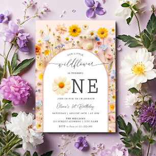 Little Wildflower Modern 1st Birthday Invitation