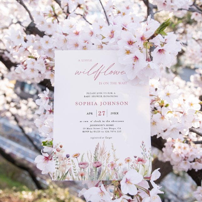 Little Wildflower Pastel Spring Baby Shower Invitation (Creator Uploaded)
