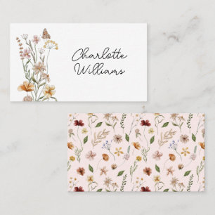 Little Wildflower Pink Baby Shower Custom Name Place Card