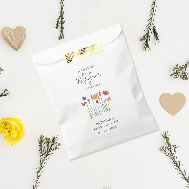 Little Wildflower Pretty Baby Girl Baby Shower Favour Bags (Little Wildflower Pretty Baby Girl Baby Shower Favor Bag)