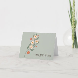 Little Wildflower Rustic Boho Baby Shower Thank You Card