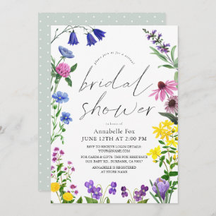 Little Wildflower Script Virtual Bridal Shower Invitation