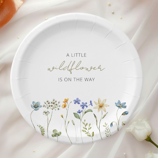 Little Wildflower Spring Floral Baby Shower Paper Plate (Creator Uploaded)