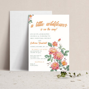 Little Wildflower Spring Summer Roses Baby Shower Invitation