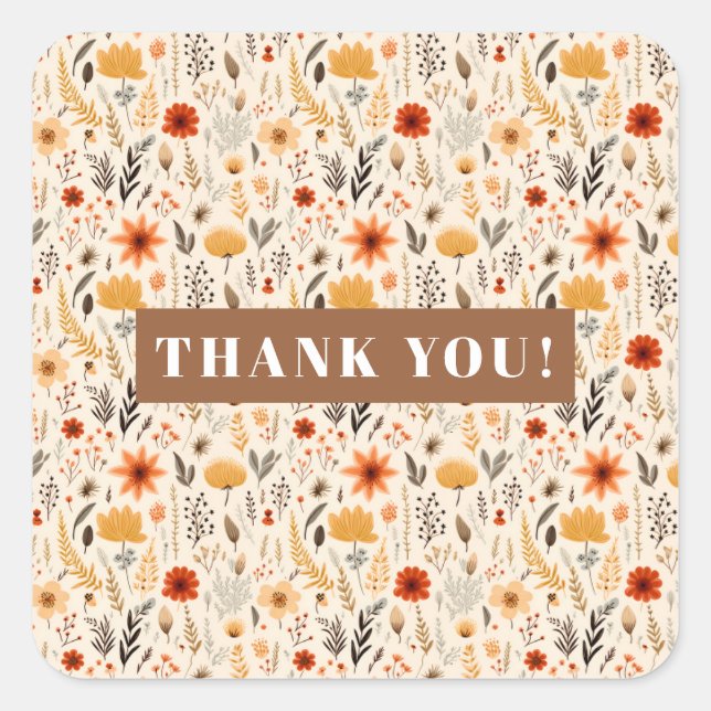 Little Wildflower Turning One Birthday  Square Sticker (Front)