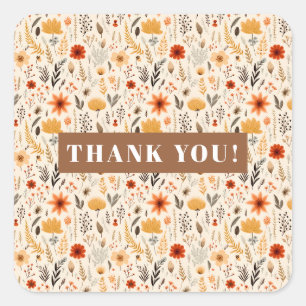 Little Wildflower Turning One Birthday  Square Sticker