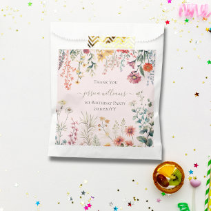 Little Wildflower Turning One Pretty 1st Birthday Favour Bags