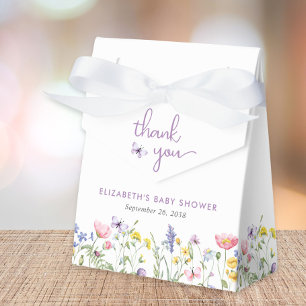 Little Wildflower Watercolor Baby Girl Shower Favour Box