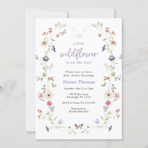 Little Wildflower Wreath Baby Shower Invitation