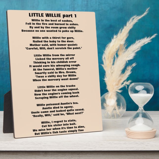 LITTLE WILLIE POEM part 1 Plaque (Side)
