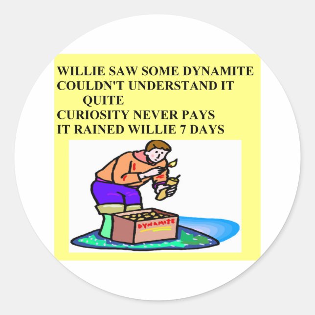 little willie rhyme classic round sticker (Front)