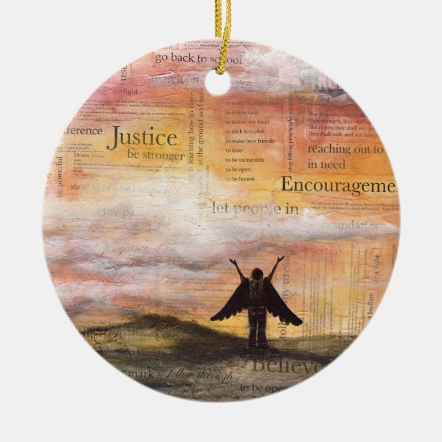 "Little Wings" Ceramic Tree Decoration (Front)