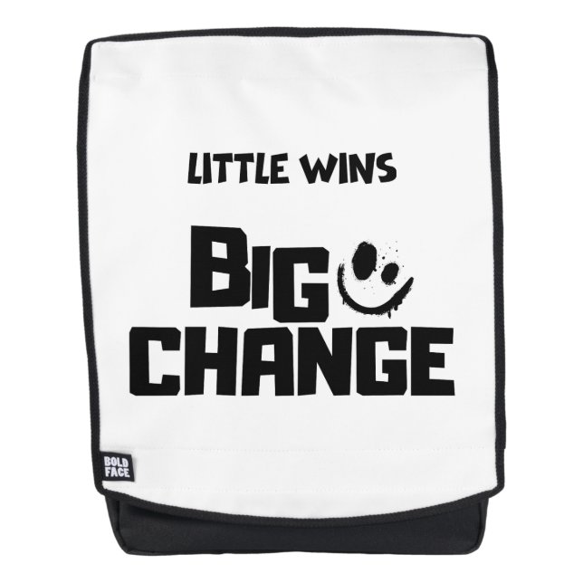 Little Wins Big Change - Motivational Minimalist  Backpack (Front)