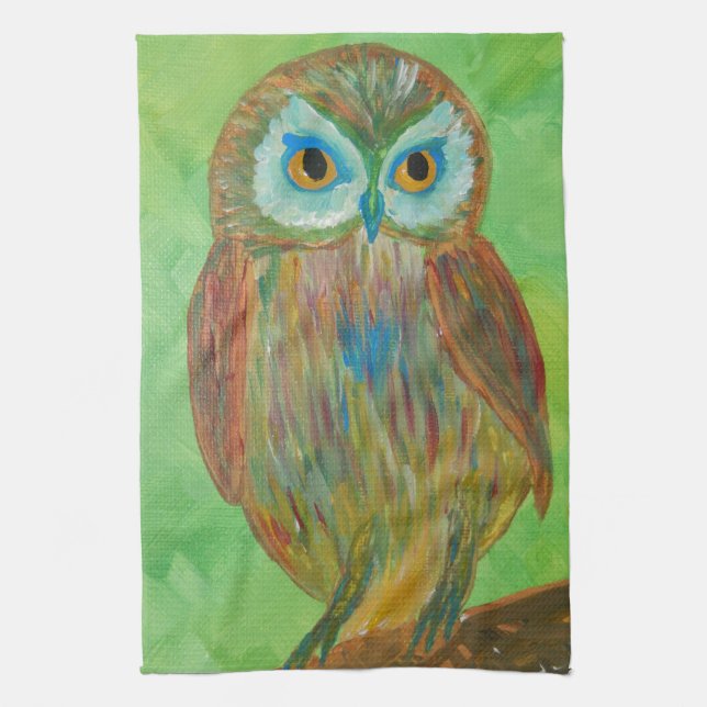 Little Wise Owl Tea Towel (Vertical)
