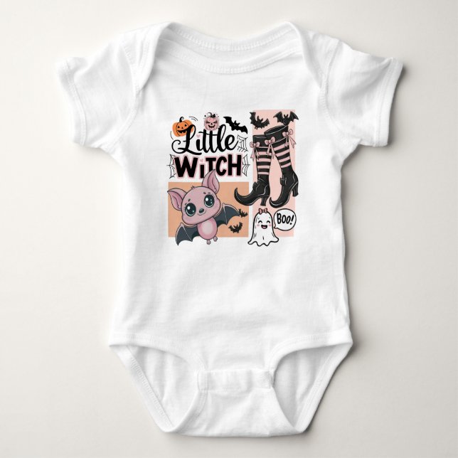 Little Witch Baby Halloween Bodysuit (Front)