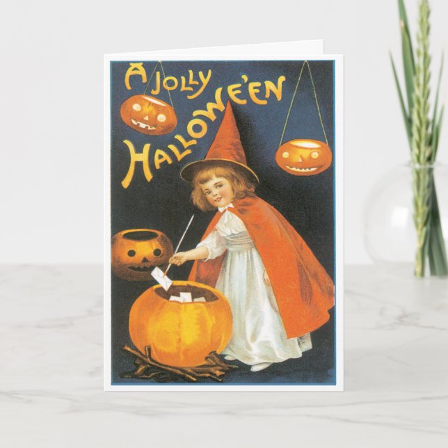 Little Witch Boiling Trouble Vintage Card (Front)