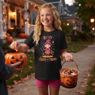 Little witch. Boo. Trick or treat. T-Shirt