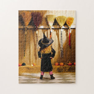 Little Witch Choosing A Broom Jigsaw Puzzle