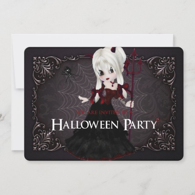 Little Witch Fantasy Halloween Party Invite 2 (Front)