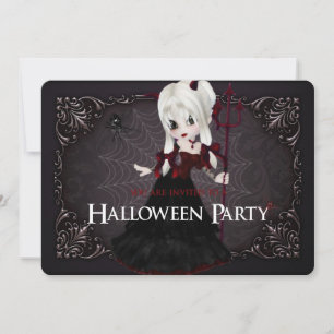 Little Witch Fantasy Halloween Party Invite 2