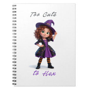 Little Witch Girl Spells and Sparkles Halloween Notebook