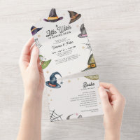 Little Witch Halloween Baby Shower All One Invite