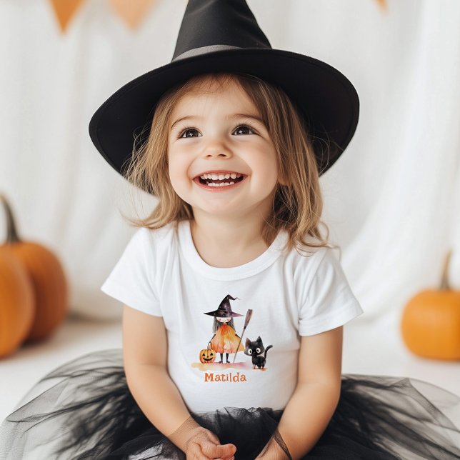 Little witch Halloween birthday party Toddler T-Shirt (Creator Uploaded)