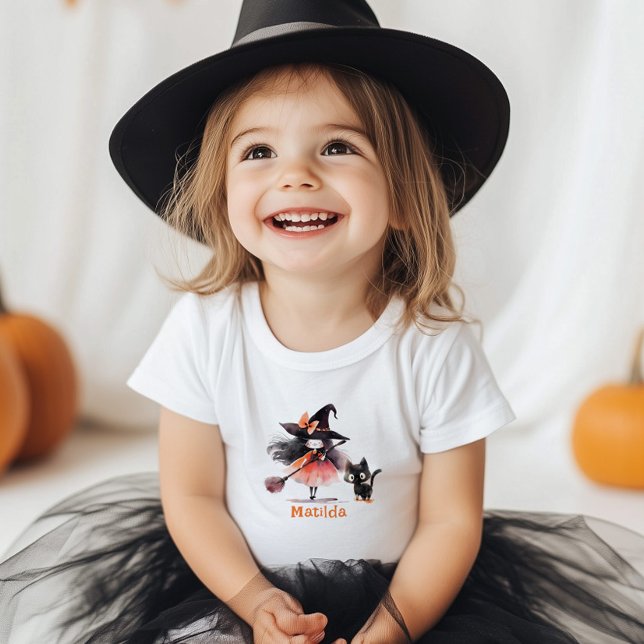 Little witch Halloween birthday party Toddler T-Shirt (Creator Uploaded)