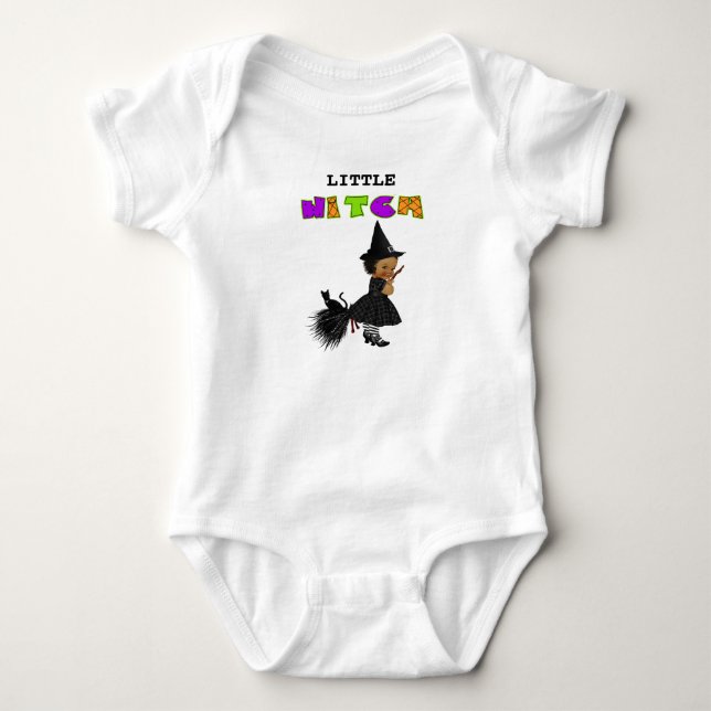 Little Witch Halloween Bodysuit T-Shirt (Front)