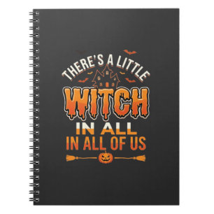 Little Witch Halloween Witch Typography Design_1 Notebook