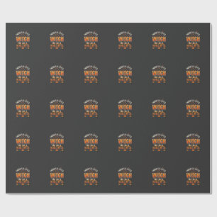 Little Witch Halloween Witch Typography Design_1 Wrapping Paper