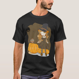 Little Witch Happy Halloween Night Party Graphic D T-Shirt