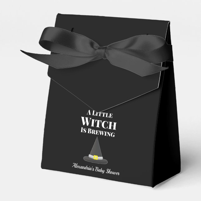 Little Witch is Brewing Halloween Baby Shower Favour Box (Front Side)