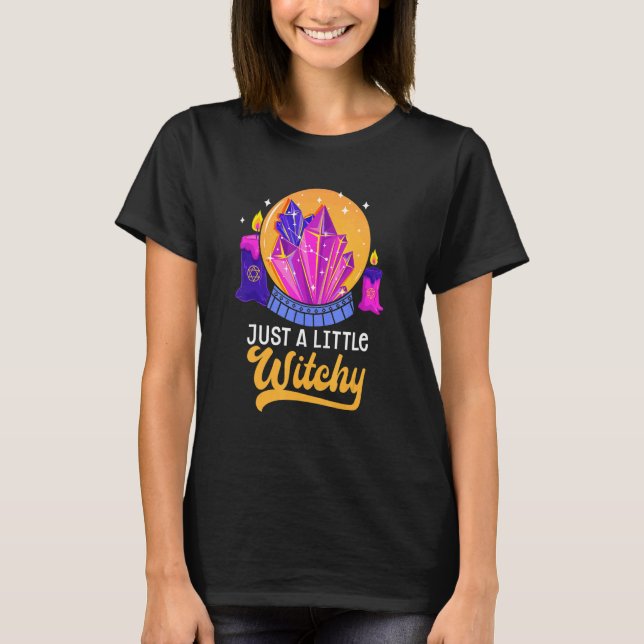 Little Witchy Crystal Divination Ball Tarot Cards  T-Shirt (Front)
