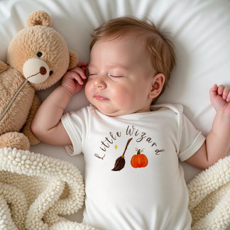 Little Wizard Baby Bodysuit | Halloween Broom
