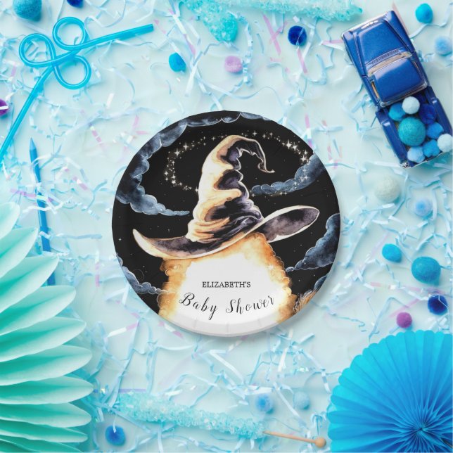 Little Wizard Hat Baby Shower Paper Plate (Party)