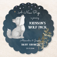 Little wolf themed baby shower favours table decor