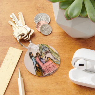 Little women letter scene in winter keychain