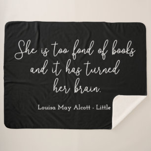 Little Women Quote II - Handwriting Style Sherpa Blanket