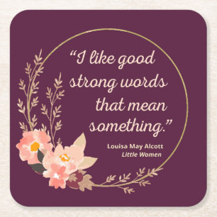 Little Women Quote IV - Cute Style Square Paper Coaster