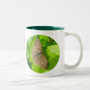 Little Wood Satyr Butterfly Coordinating Items Two-Tone Coffee Mug