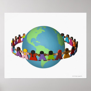 Little wooden dolls of varied ethnicities poster