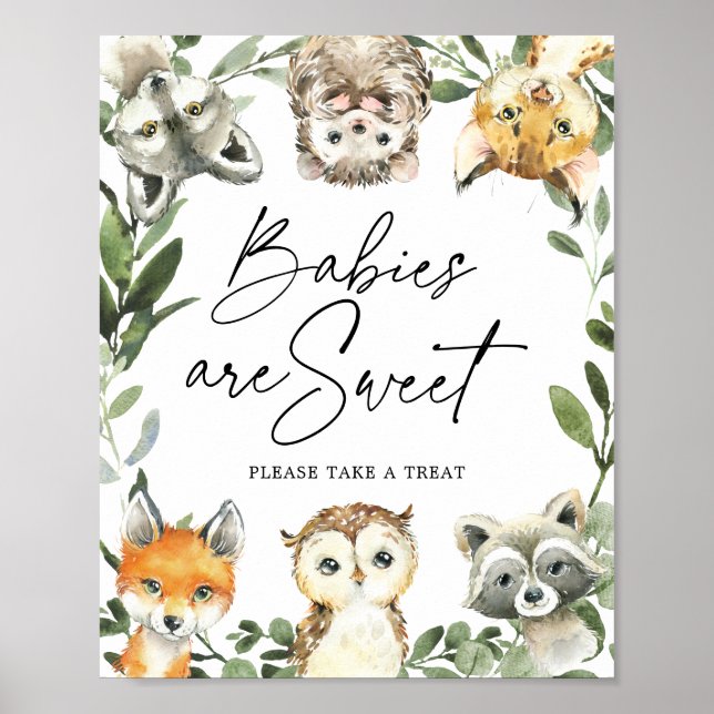 Little Woodland Baby Shower Babies Are Sweet Sign (Front)
