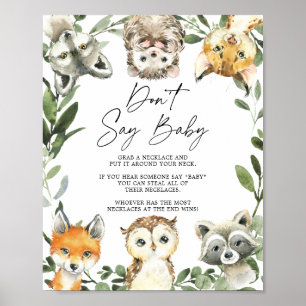 Little Woodland Baby Shower Don't Say Baby Sign